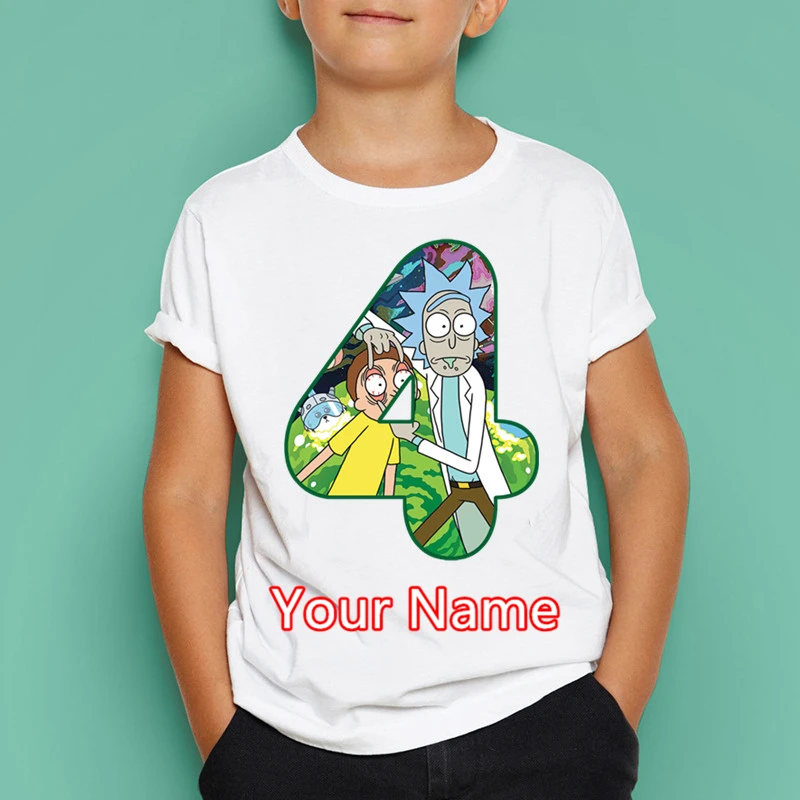 Детская футболка с надписью I'm Pickle Rick Birthday Number детские топы короткими рукавами