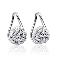 100 925 sterling silver hot sell new fashion shambhala crystal ladiesstud earrings women wholesale jewelry birthday gift