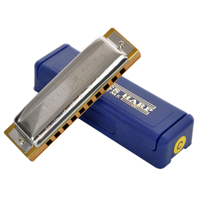 Hohner Губная гармошка BH20 10 дырочная гармоника Bules диатоническая арфа, деревянный ключ корпуса C, D, E, F, G, A