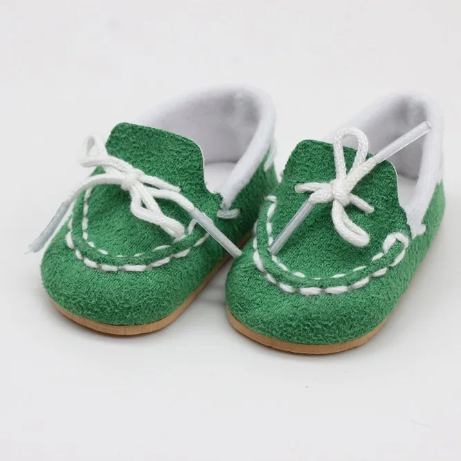 Зеленый 1 Pair Dolls Boots For 43cm Baby Dolls As For 18 Inch Girl Dolls Mini Shoes Slippers toy - Цвет: Зеленый