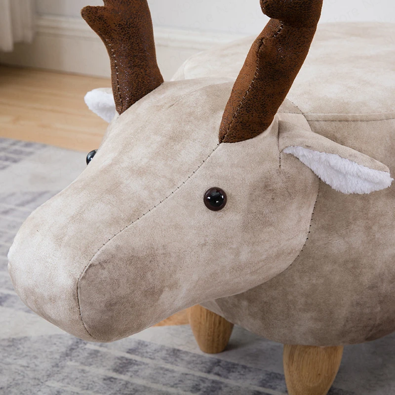 

20% Creative Cute Animal Change Shoes Stools Solid Wood Deer Animal Storage Low Stool Sofa Bench Small Stool Chair For Kids