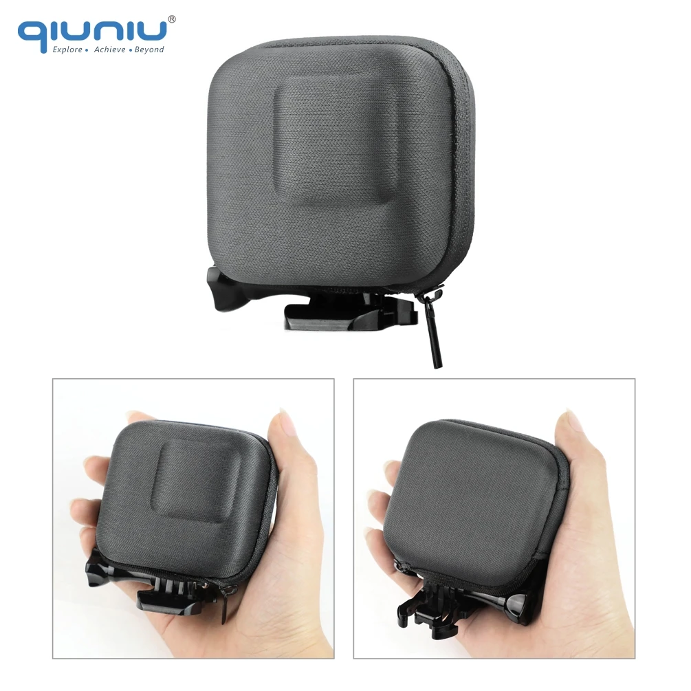 QIUNIU мини-чехол для хранения Компактная сумка защитная коробка для переноски для GoPro Hero 8 7 6 5 для Hero7 серебристый/белый для Go Pro аксессуар