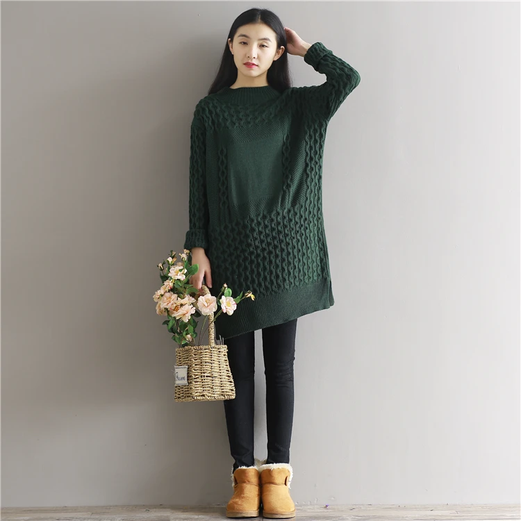 2017 новое поступление женское осенне зимнее платье 3 цвета вязаное теплое Плюс