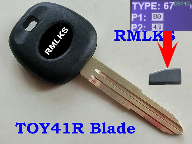 RMLKS транспондер 4D67 чип ключ для Toyota 03-10 Avalon Camry Corolla Uncut TOY43 Blade | Автомобили и