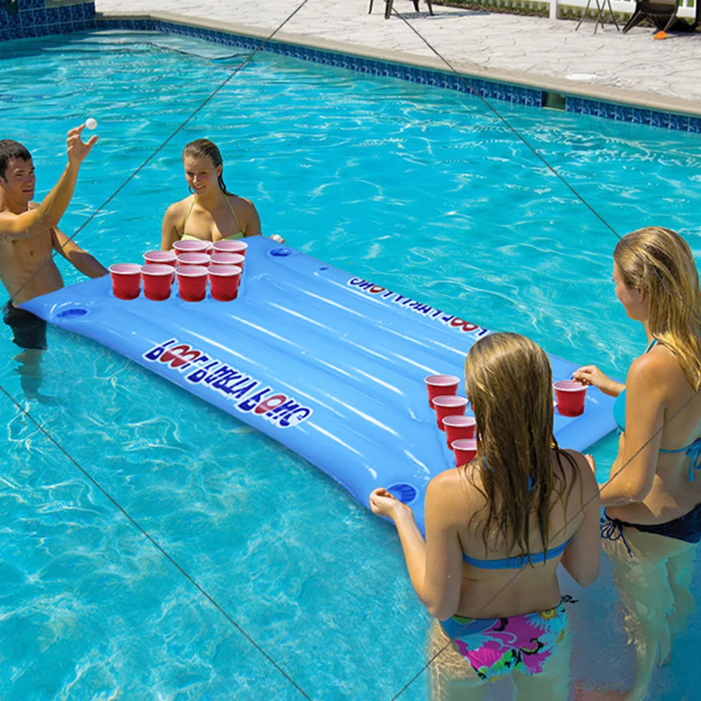 Бассейн пивной понг стол надувной матрас Ведёрко для льда синий Lounge Float 24