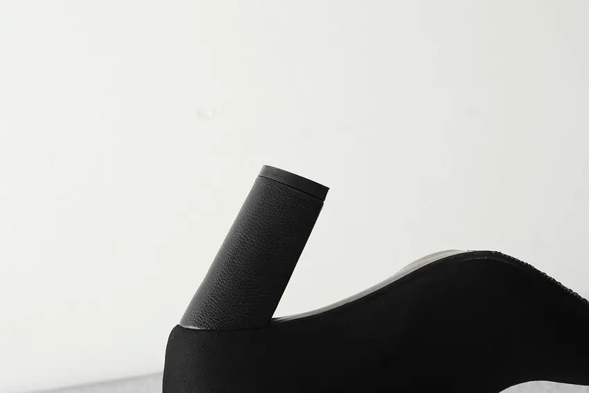 QUTAA/ Модные ботильоны с пряжкой и молнией; осенне-зимняя женская обувь из флока на платформе; полусапожки на квадратном каблуке; размеры 34-43