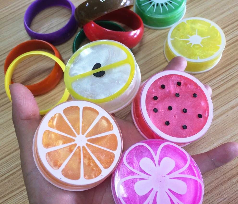 6 шт. красочные пушистые слизи игрушки глина для моделирования грязи фрукты