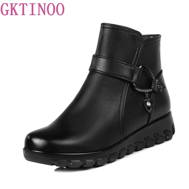GKTINOO/Новинка 2018 года женская зимняя обувь из толстой шерсти женские зимние