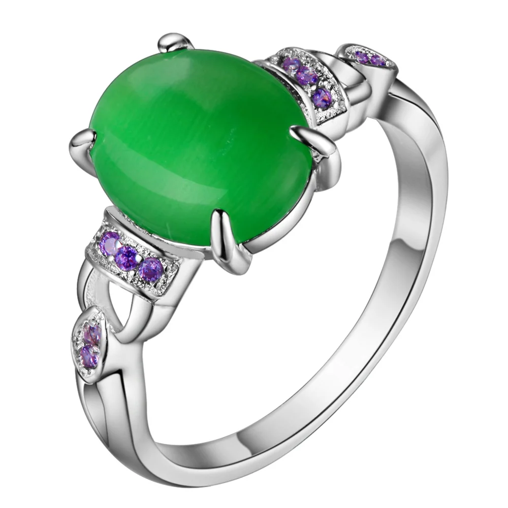 Fashion jewelry silver plated opal ring women top quality fine birthday gift factory wholesale hot ANGELTEARS brand | Украшения и