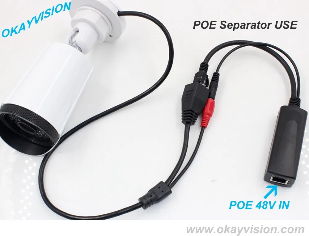 2 шт. Мощность Over Ethernet 10/100 м IEEE802.3af/AT dc44-57v PoE Splitter 12 В 15.4 Вт/ 24 Вт кабель сепаратор для