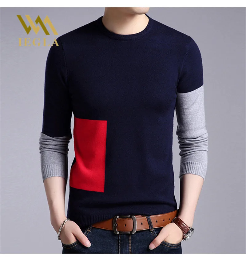 

Sweater Men Pullover Cashmere Wool Sweaters Man Jerseis Hombre Autumn Winter Casual Knitwear Spliced Male Coat Plus Size 5XL