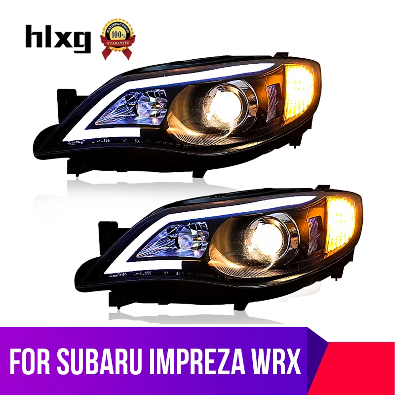 Hlxg 2 шт. Автомобильные фары светодиодный фонарь для Subaru Impreza WRX STI drl hid 12V фара в