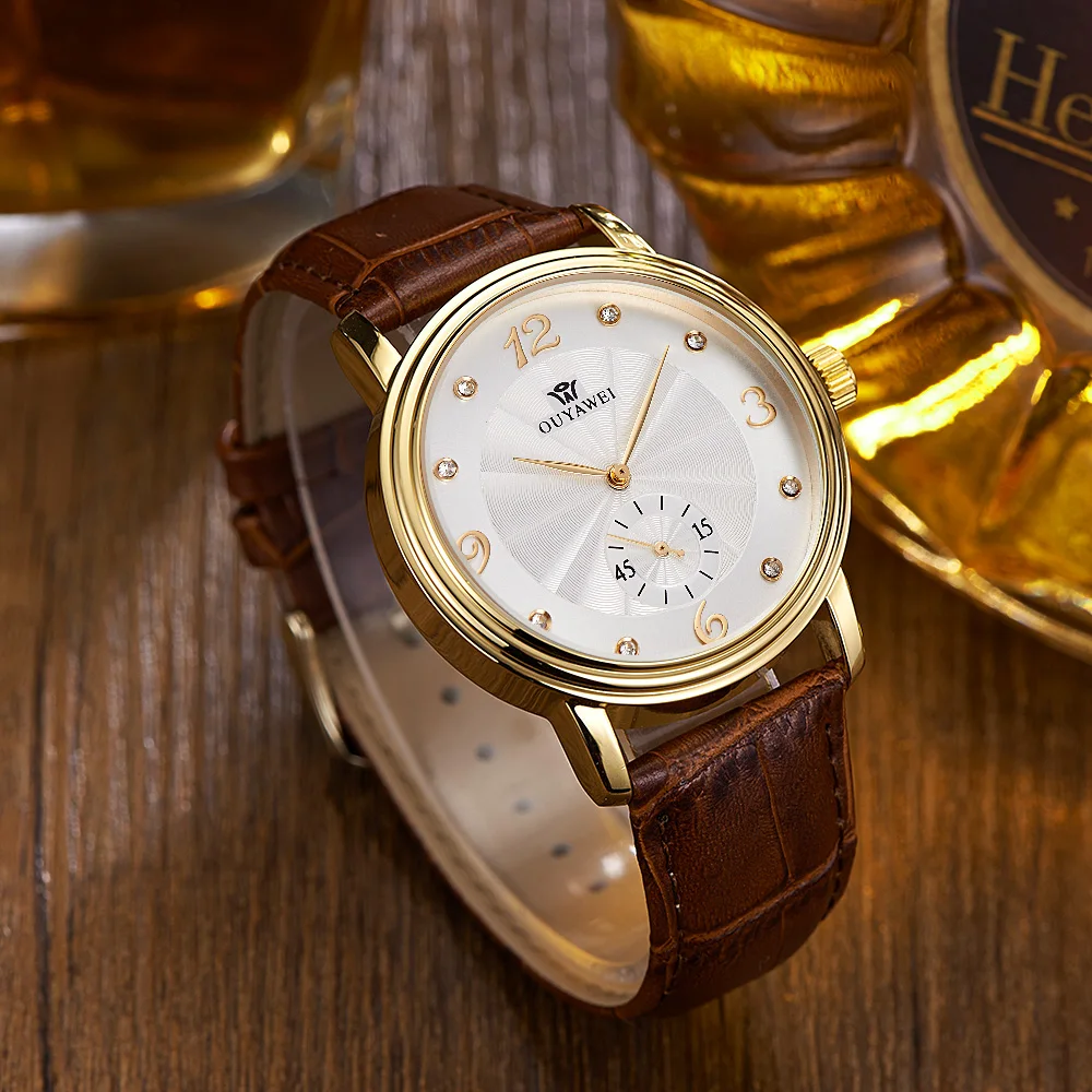 2017 Популярные брендовые OUYAWEI самостоятельно ветер механические часы Для мужчин