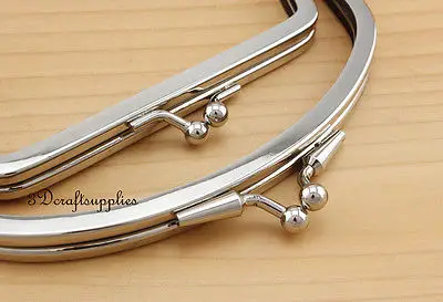 metal purse frame Double glue on clasp clip nickel 6 inch X 3 Z103 | Багаж и сумки