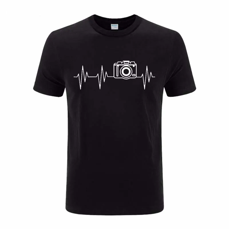 

Mens t shirts fashion photographer heartbeat photo funny T shirt cotton short sleeve O neck t-shirts summer tshirt
