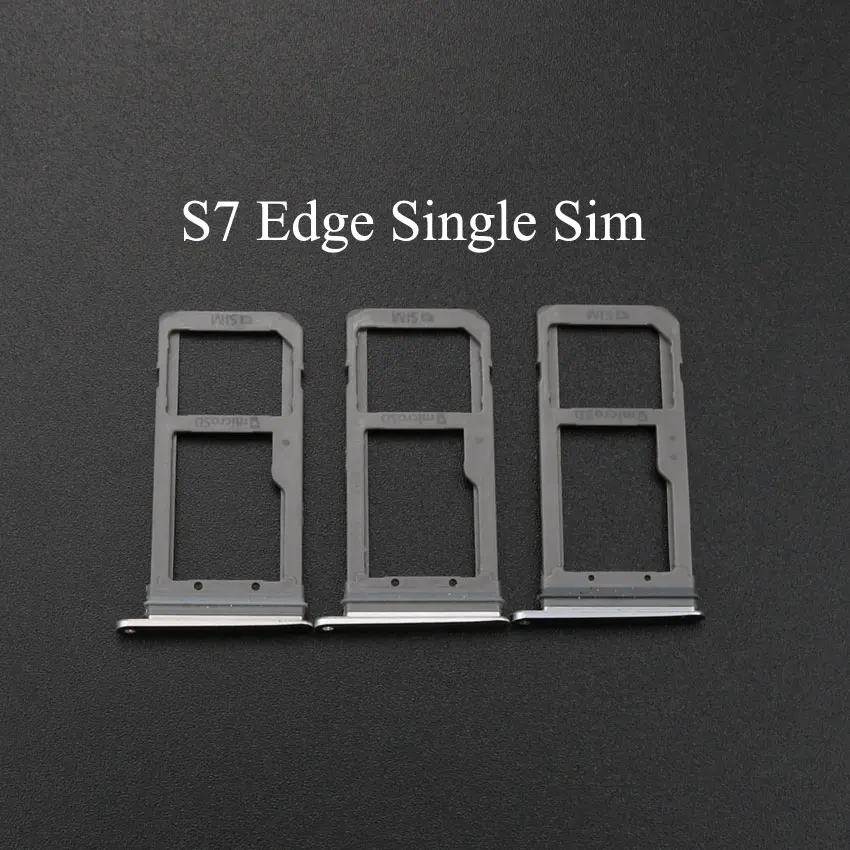 S7 edge Single 3 шт. Золотой/Серебряный/серый лоток со слотом для сим-карты держатель для samsung S6 G920 S6 edge G925 S7 G930 G930 S7 edge G935 G935F один двойной - Цвет: S7 edge Single