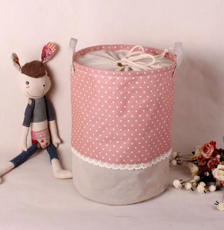 2 шт./лот Zakka Drawstring корзина для хранения пасторальная точка луч порт cesto de roupa