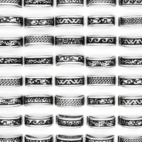 24 pcs hot sale retro style punk bump cross stainless steel rings for women men fashion wholesale jewelry bulks lots