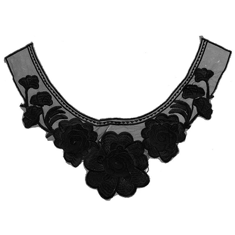 Smiry 1pc Beautiful Flower Net Yarn Embroidery Lace Collar Handmade African Fabric For Clothes Supplies Neckline Craft | Дом и сад