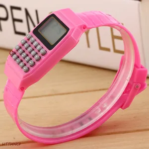 HTTHNCF модные детские силиконовые многофункциональные наручные часы с электронным калькулятором