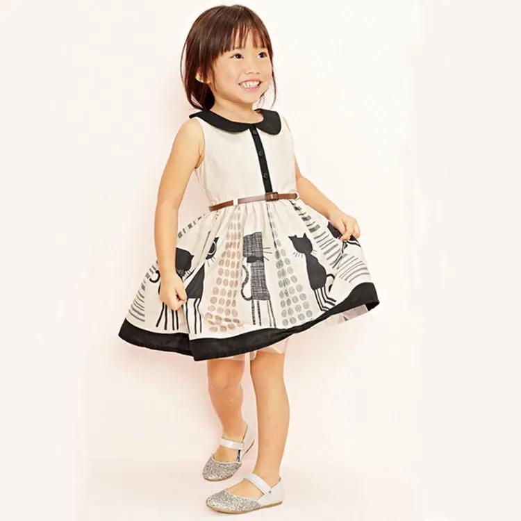 Hot 2016 Lovely Girls Princess Dress Baby Kids children Sleeveless Cat Belt Party Tulle One-piees Cute Summer Dresses 2-7Y | Детская