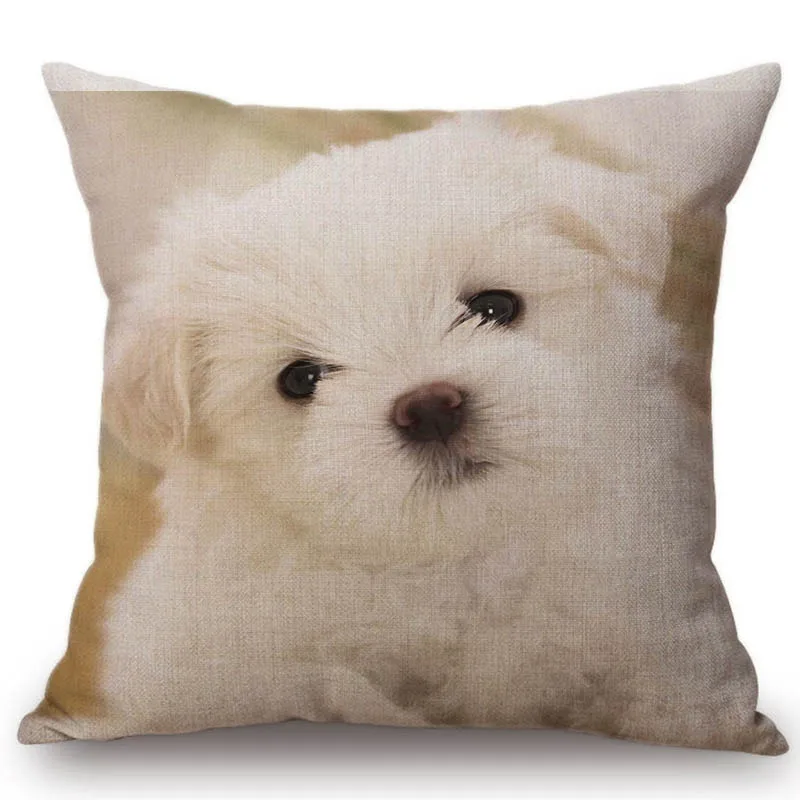 Милый домашний декоративный чехол для подушки Husky Puppy Dog Pom хлопковый льняной