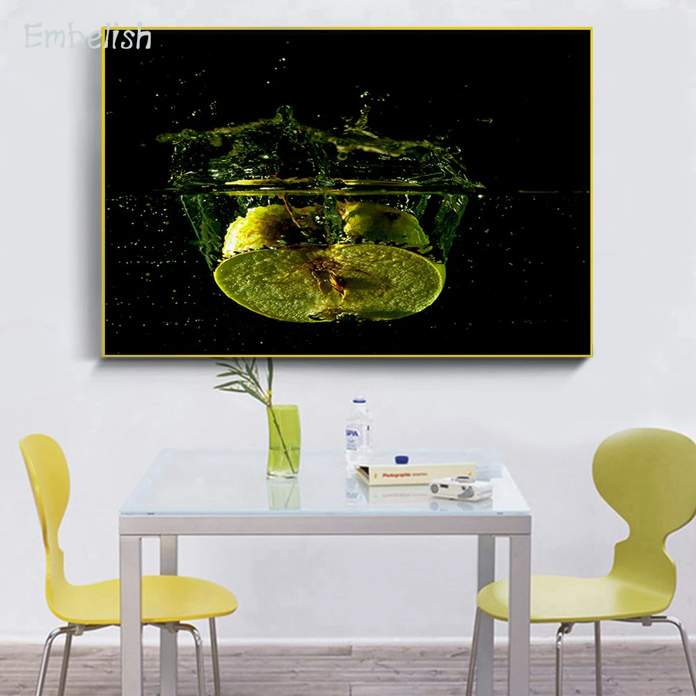 Украшение 1 шт. Прямая поставка постеры на стену с изображением воды лимона для