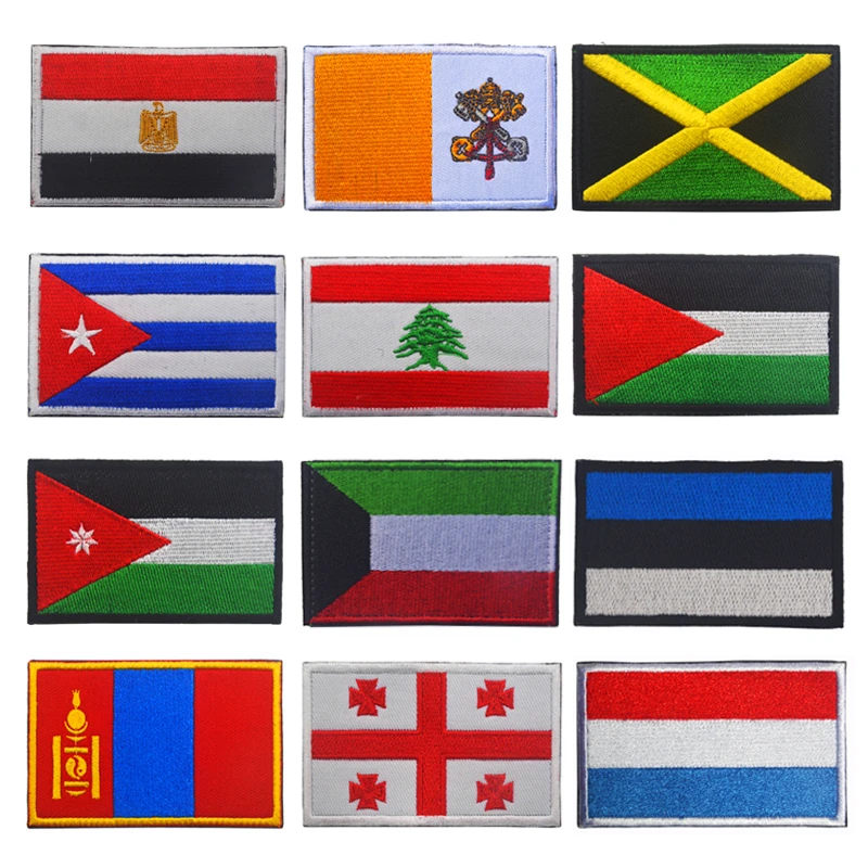1 шт. тканевая нашивка Люксембург Эстония Ливан Иордания ямайский флаг ПРИШИТАЯ