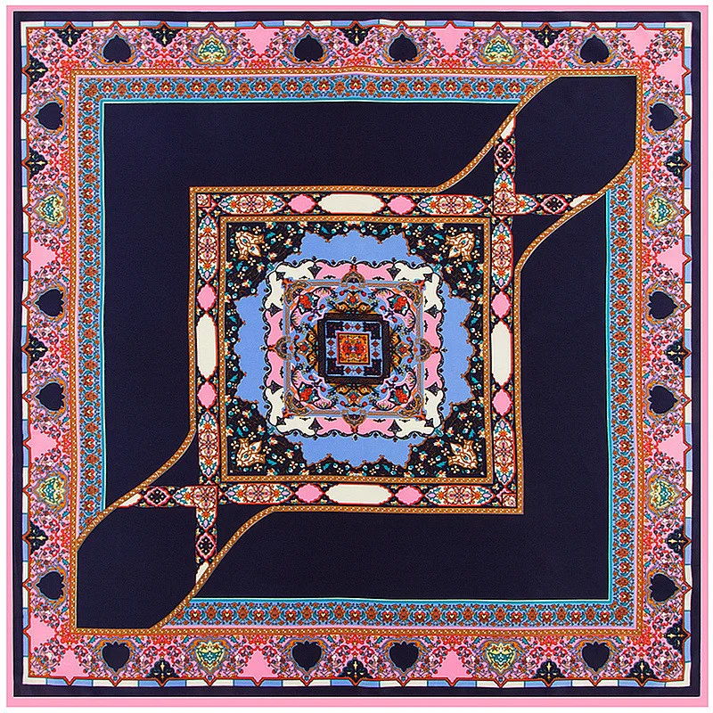 Женский шарф из 100% шелка новинка 2019 платок в богемном стиле квадратные шарфы