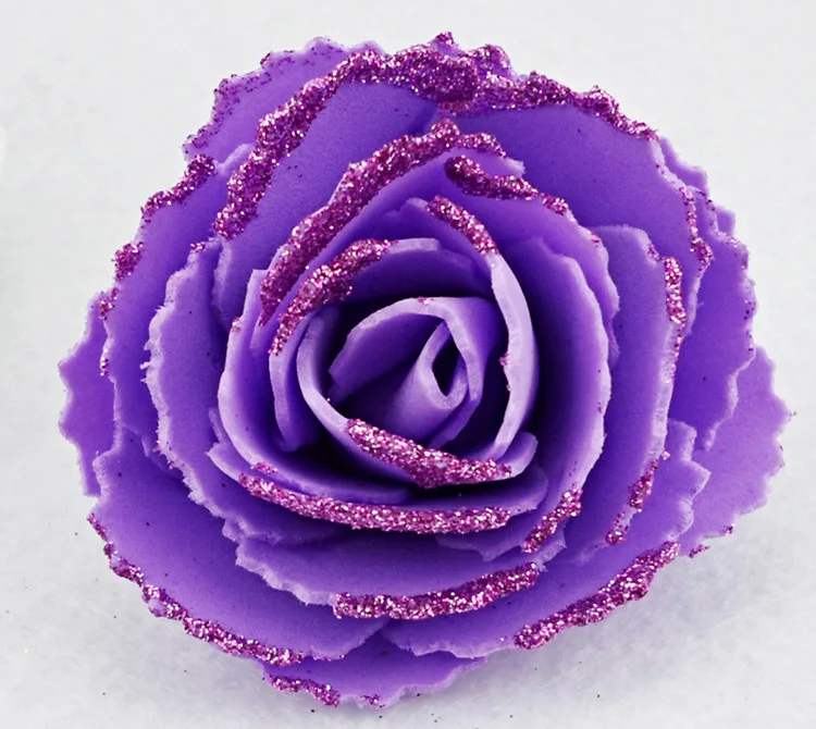 2017 новые 100 шт./лот 7 см золотые Порошковые поролоновые головки роз настоящие