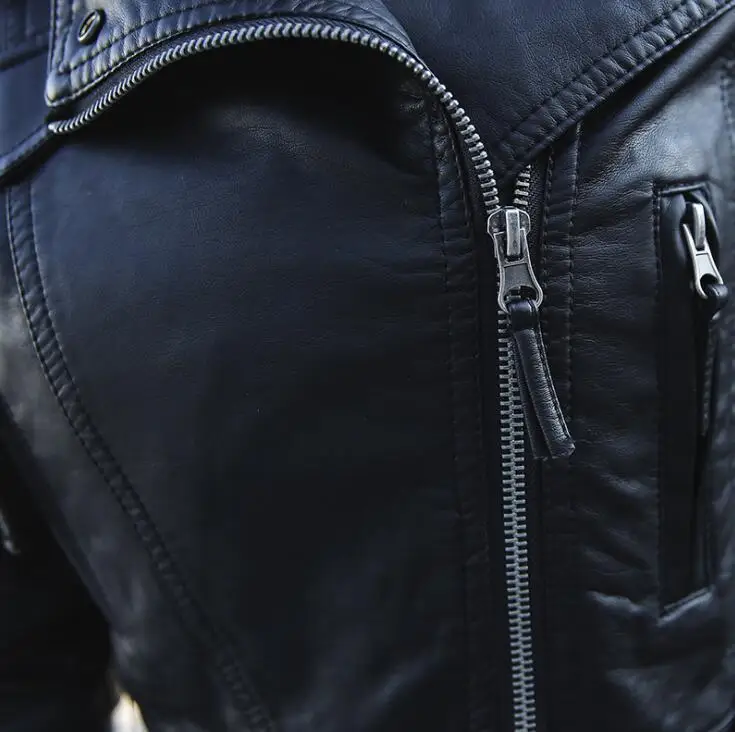 

Black Leather jacket Women Zipper Spring 2018 Fashion black Slim Faux Leather Coats womens motorcycle leather jackets and coats