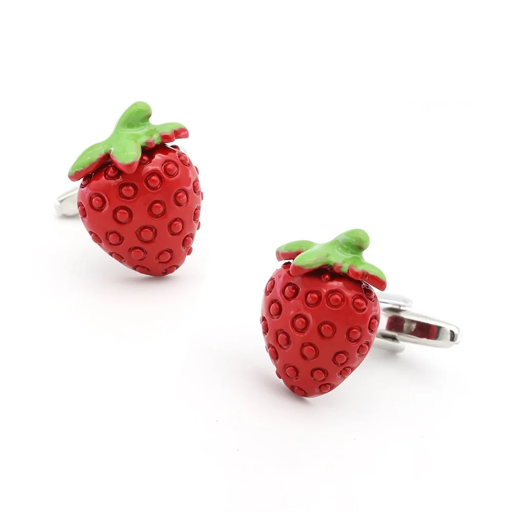 strawberry IGame Новое поступление новые Запонки 18 необычных дизайнов латунный материал запонки для мужчин - Окраска металла: strawberry