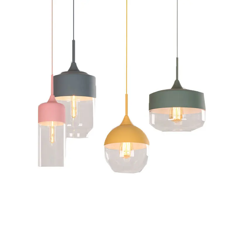 

Modern Led Indoor Pendant Lamp Glass Lampshade Kitchen Lighting Fixture Reception Desk Restaurant Hanging Lights Suspension Cafe