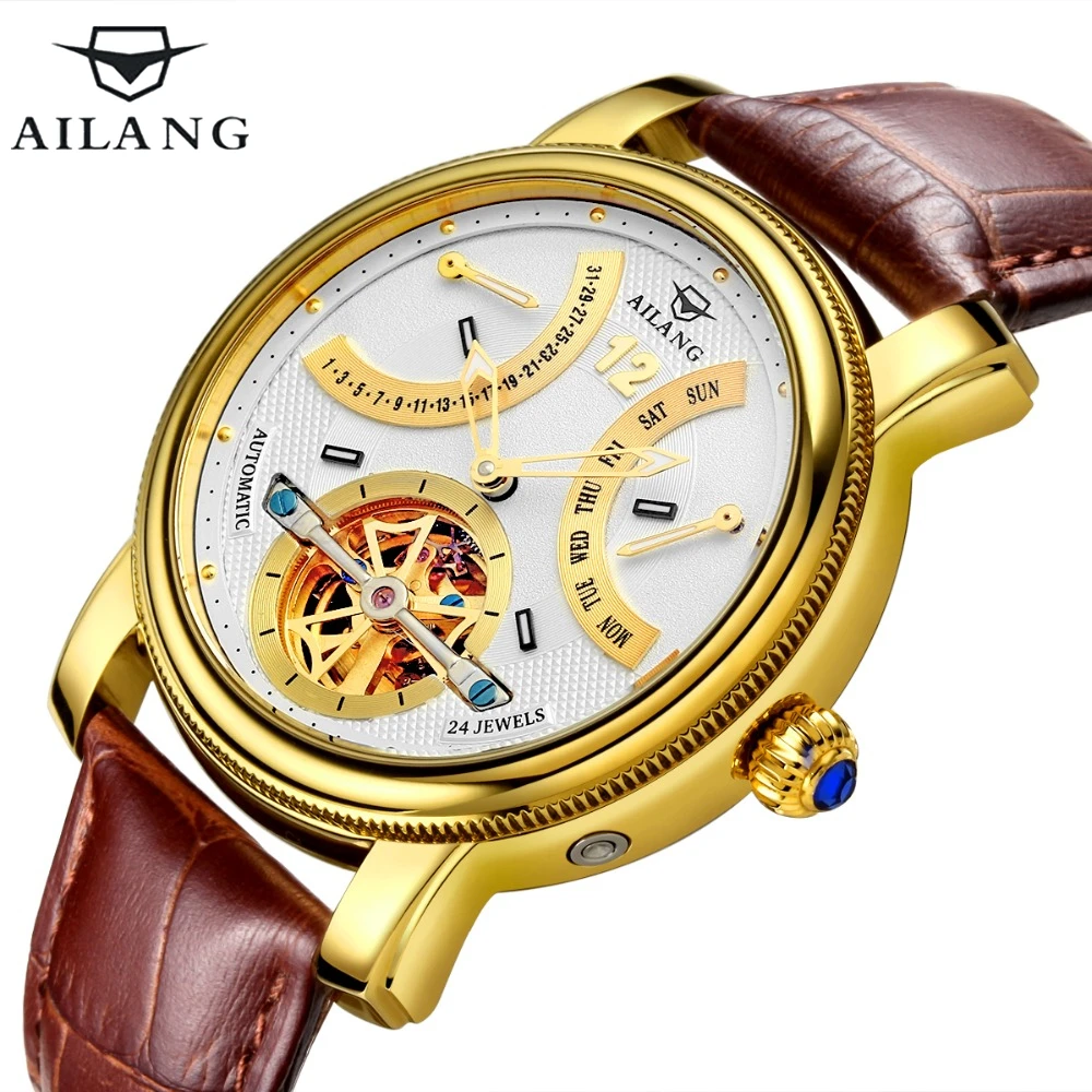 High Quality Top Brand Luxury Tourbillon Men Automatic Mechanical Watch Calendar Male Clock Business Wrist Relogio Masculino | Наручные