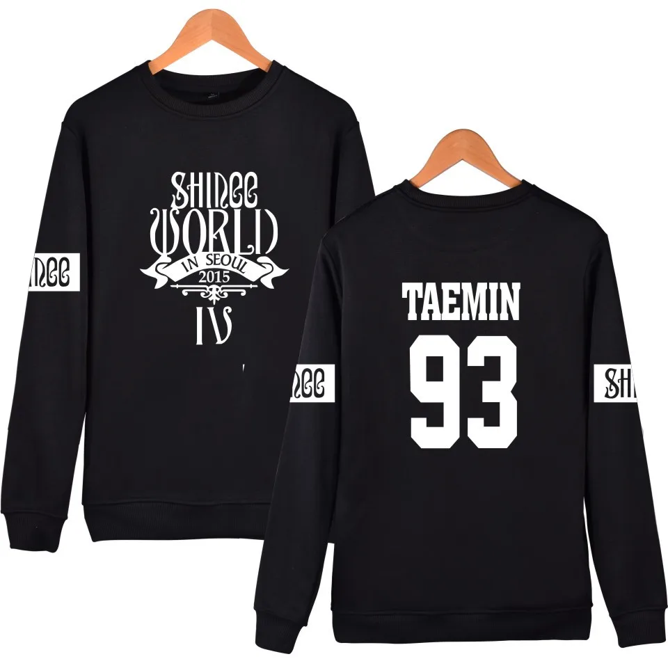 Batigol SHINee команды монолитным Толстовка мужчины хлопок корейский Idol команда осень
