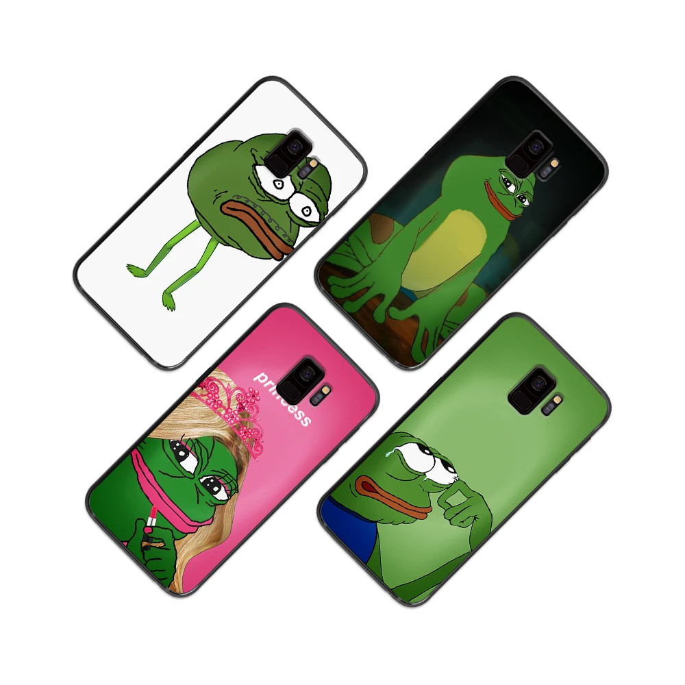 Мем-лягушка pepe для samsung Galaxy A5 A6 A7 A8 A9 плюс M10 M20 M30 мягкий силиконовый черный чехол для телефона