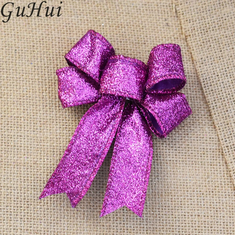 5 шт. Рождественская елка украшения поставки красочные блестящие ленты бант