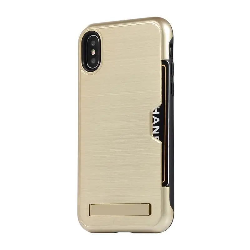 ChauLok Card Slot Pocket Shockproof Phone Case for iPhone X XR XS Max 6 6s 7 8 Plus Cover Hybrid Back Slots Cases | Мобильные