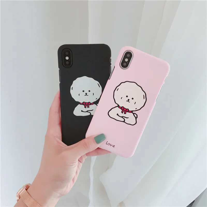 Чехол для телефона с рисунком пуделя собаки IPhone 7 7plus милыми животными Жесткий ПК
