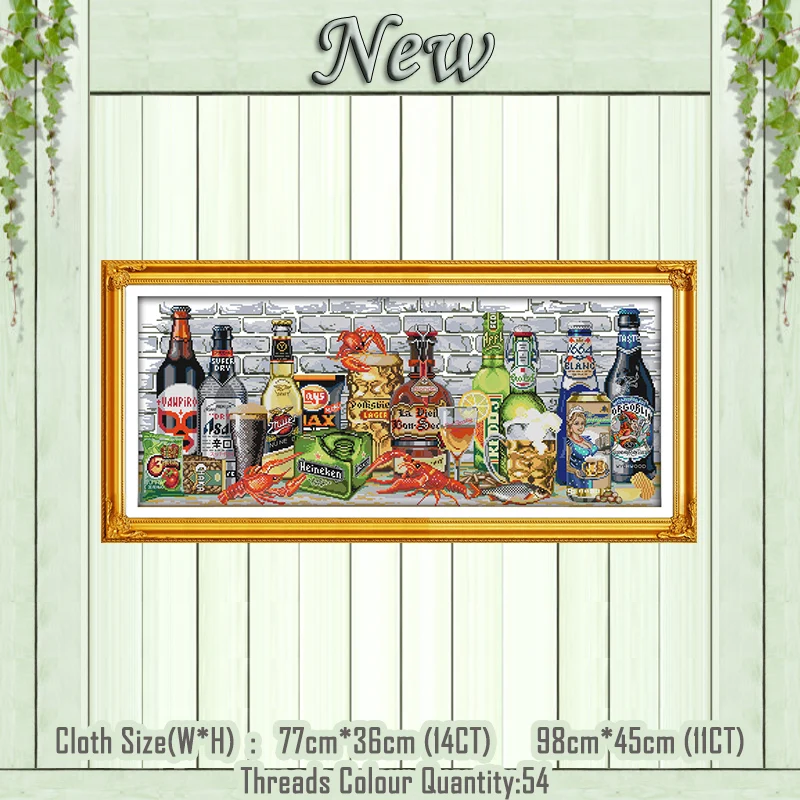 Винный Декор для дома картина с цветами напечатанный на холсте DMC 11CT 14CT наборы