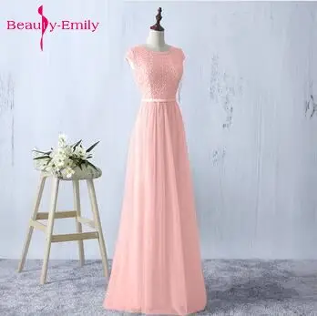 Beauty Emily черные кружевные Длинные вечерние платья 2019 трапециевидной формы длиной