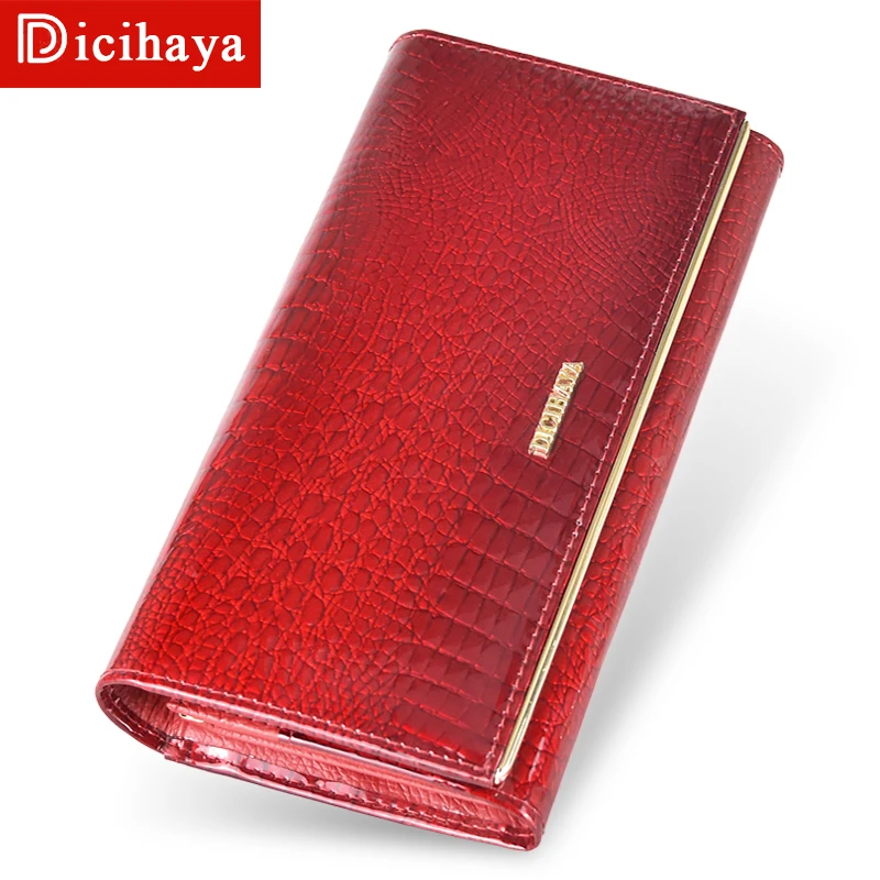 DICIHAYA, новинка, Модный женский кошелек, длинный дизайн, клатч, кошельки, натуральная кожа, Женский кошелек на молнии и застежке, кошелек для монет, высокое качество