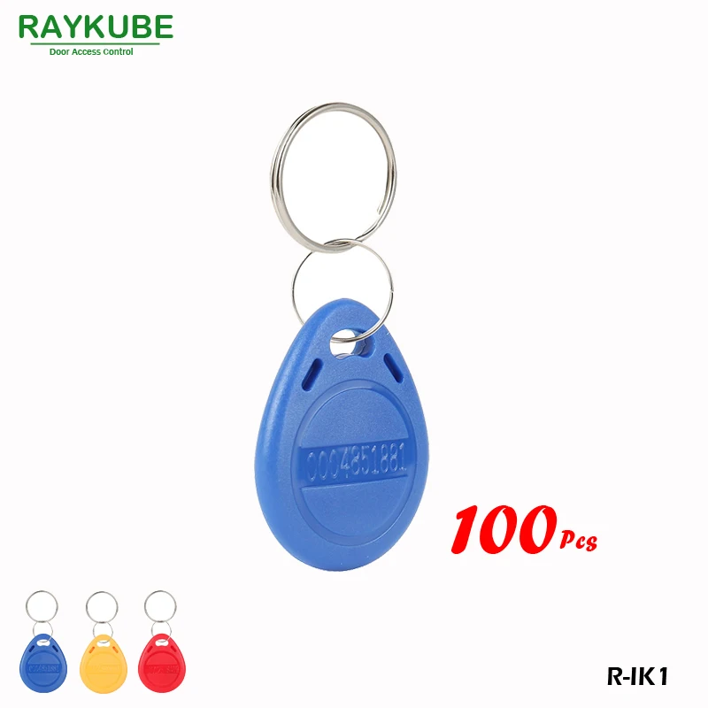 RAYKUBE R-IK1 100 шт./лот 125 кГц RFID Бесконтактные брелоки для клавиатуры доступа к двери