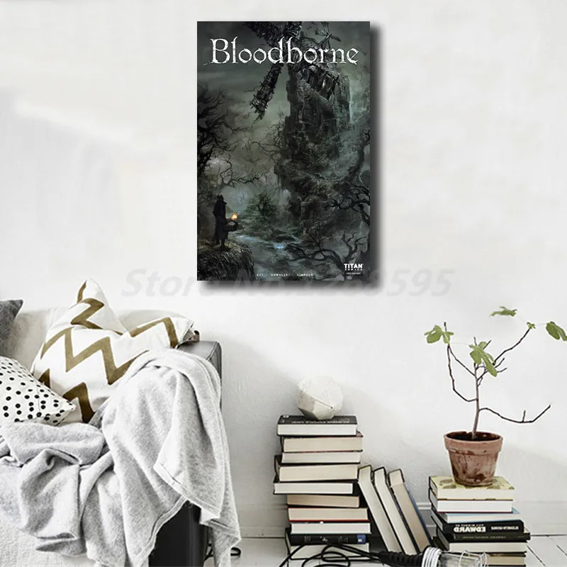 Игра Bloodborne Обложка HD стеновое Искусство Холст плакат и печать холст Картина