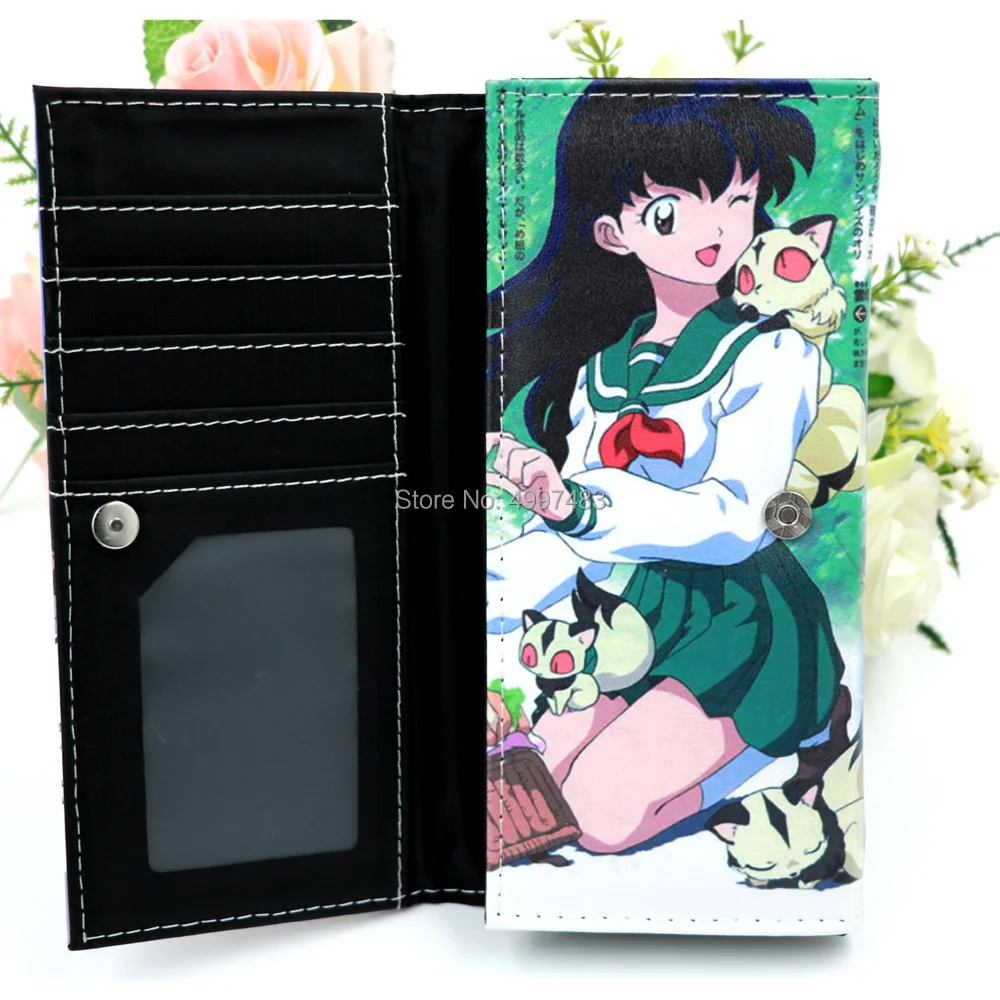 Anime Inuyasha Higurashi Kagome Colorful Long Wallet Men and Women's Card Holder Purse | Багаж и сумки