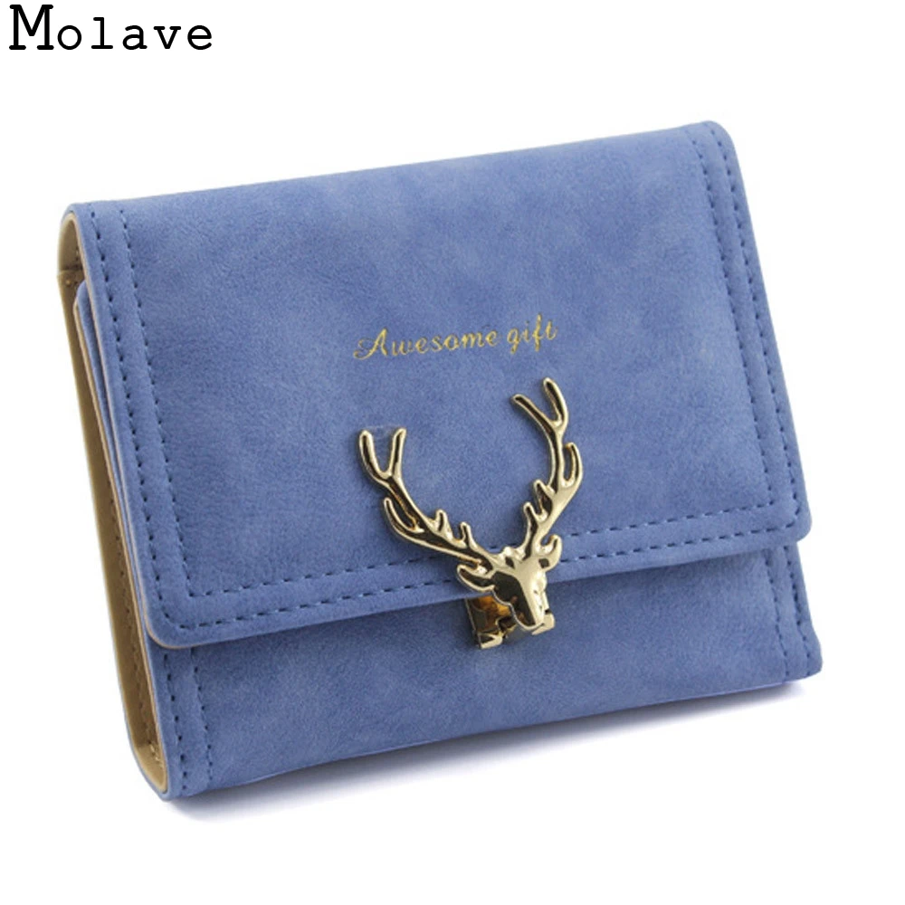 MOLAVE 2017 Mulheres do desenhador Embreagem Curto Natal Alces Fivela Titular Cartao Carteira Saco Bolsa Da Oct20|bolsa carteira|mulheres