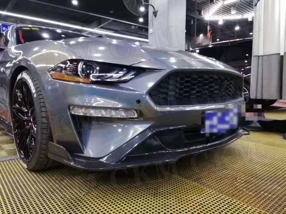 Передний бампер из углеродного волокна для губ, спойлер для Ford Mustang FRP, бампер для губ, накладка, защита