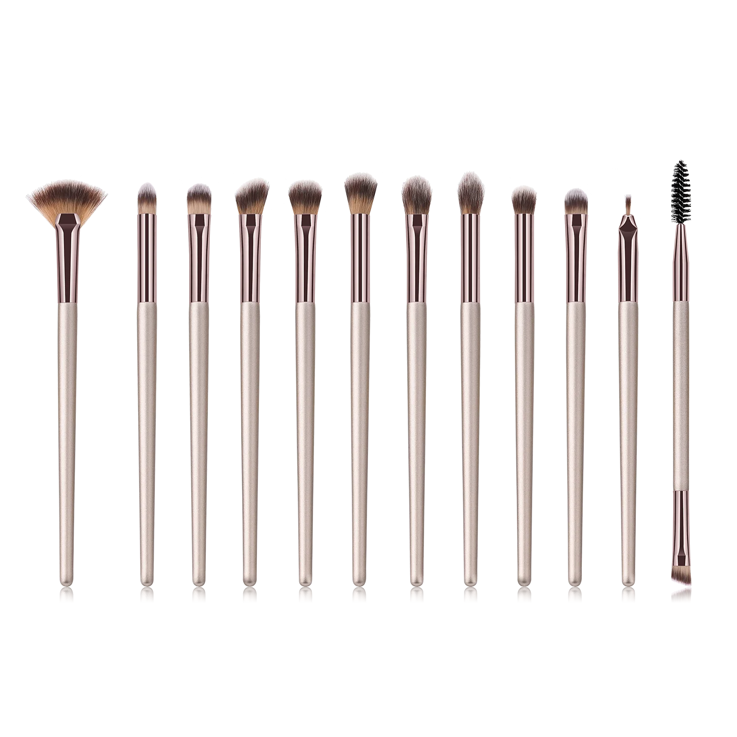 12pcs champagne BBL шампанского 12 шт. набор для глаз конические растушевки тени для бровей подводка для глаз прецизионные складывающиеся Угловые тени для макияжа - Handle Color: 12pcs champagne