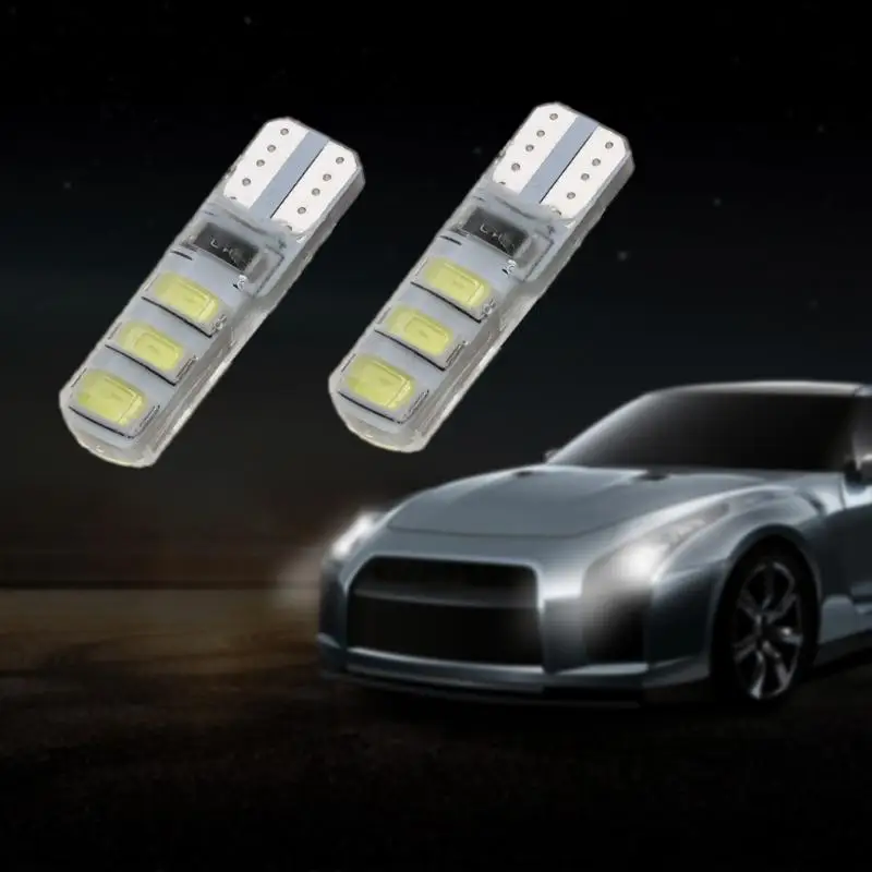 Комплект из 2 предметов, 5 Вт, 6 Вт, светодиодный s 5730 SMD W5W T10 автомобиля широкая лампа подсветки лампы силиконовый светодиодный Автомобильный свет-излучающая Диодная лампа габаритного фонаря 6000 K