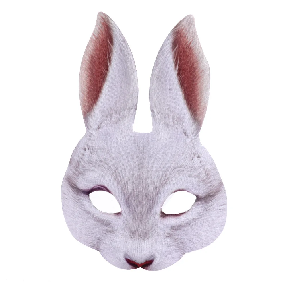 April Fools' Day Accessories Cospaly Rabbit Masks Realistic Masker Mascaras Animales Prop Halloween Mask Unisex Carnival | Дом и сад